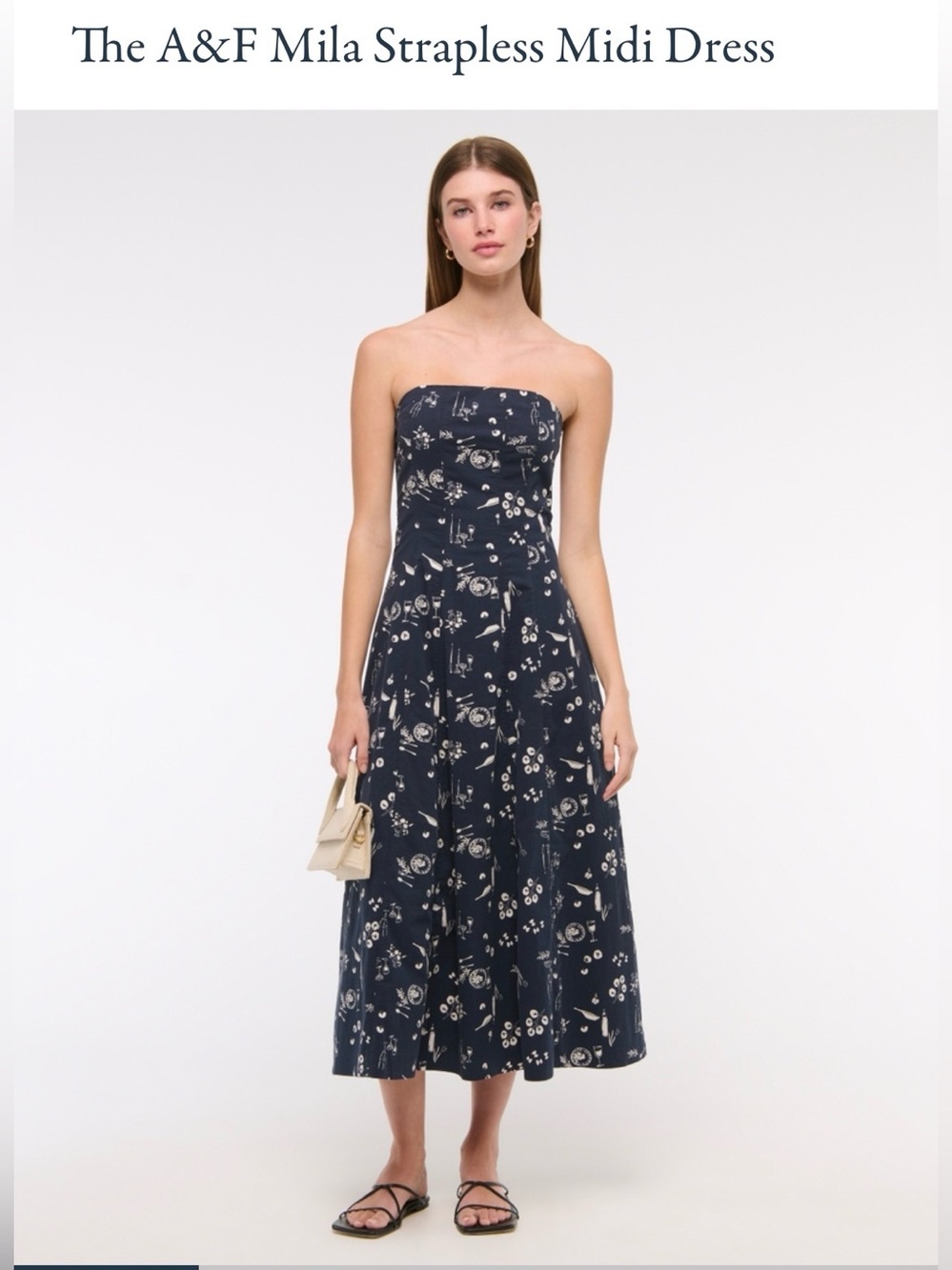 Abercrombie & Fitch Mila Dress Navy Floral Midi